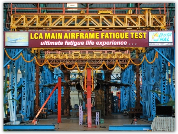 hindustan-aeronautics-limited-commences-main-airframe-fatigue-test-of-lca-mk1