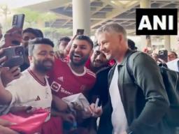 Former Manchester United player and manager Ole Gunnar Solskjaer arrives in Mumbai