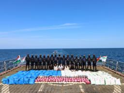 Indian Navy, NCB capture boat with drugs weighing approx 3,000 kg off Gujarat coast