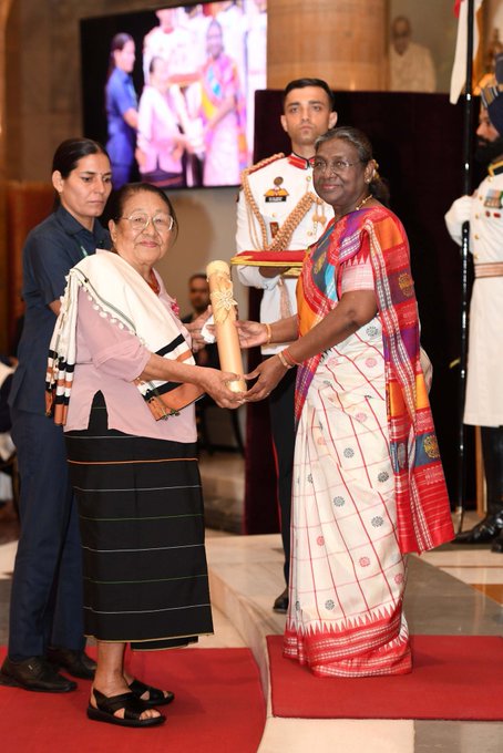 Nagaland social worker Sano Vamuzo conferred Padma Shri in the field of social work 