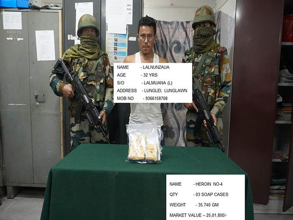 Mizoram: Assam Rifles recovers heroin worth over INR 25 lakh in Aizawl, one held