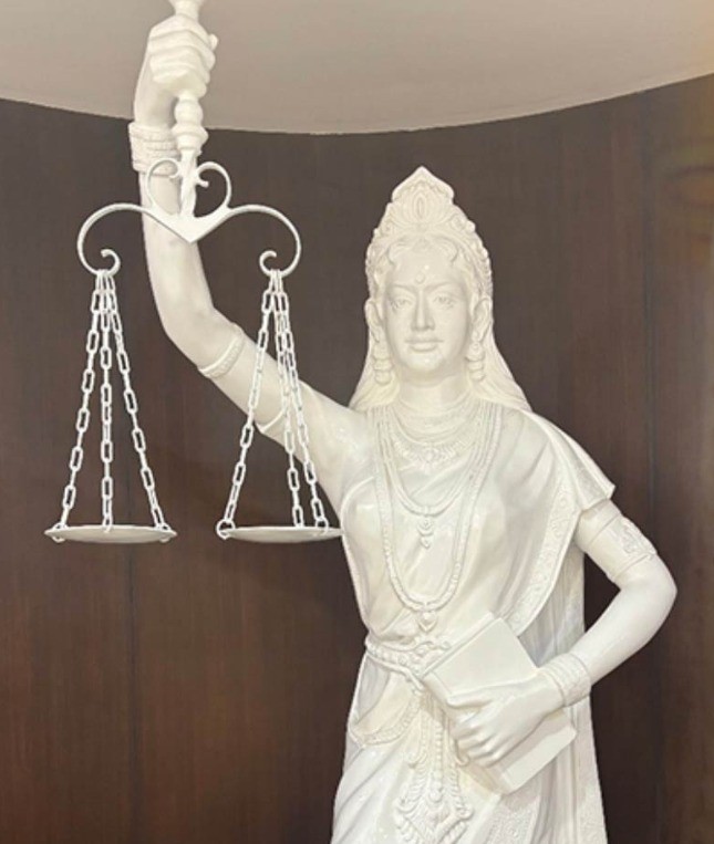 Supreme Court s lady justice no longer has blindfold The law is not blind
