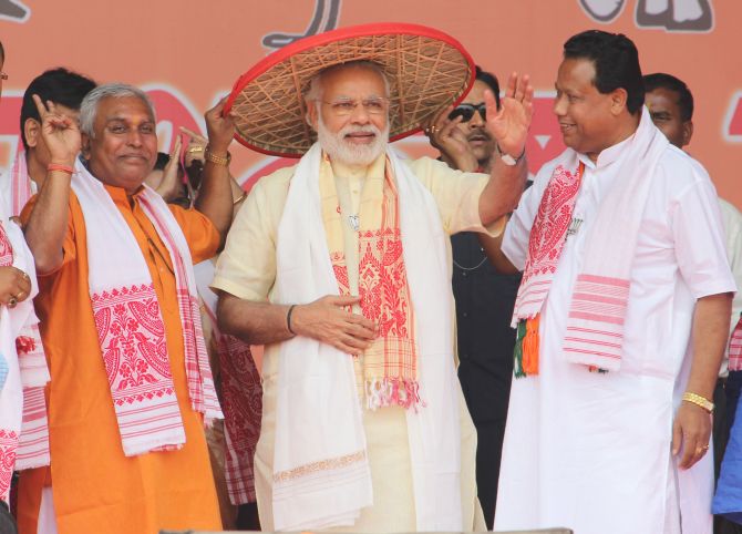 Prime Minister Narendra Modi addresses rally in Assam’s Nalbari