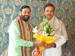 Haryana CM Nayab Singh Saini meets state co-in-charge Surendra Singh Nagar