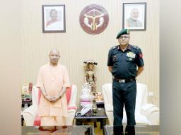 UP CM Yogi meets Lt Gen Anindya Sengupta, discusses security in state